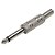 Plug P10 Mono Metal Niquelado Com Mola - Imagem 1