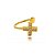 Piercing Fake com Crucifixo Cravejado Banhado a Ouro - Imagem 1