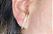 Brinco Ear Hook Cravejado Moderno Banhado a Ouro Delicado - Imagem 1