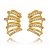 Brinco Ear Cuff com Aros Cravejados Folheado a Ouro Moderno - Imagem 1