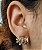 Brinco Ear Cuff com Aros Cravejados Folheado a Ouro Moderno - Imagem 2