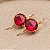 Brinco Anzol Zirconia Redonda Vermelho Banhado a Ouro - Imagem 3
