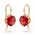 Brinco Anzol Zirconia Redonda Vermelho Banhado a Ouro - Imagem 1