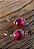 Brinco Anzol Zirconia Redonda Vermelho Banhado a Ouro - Imagem 2