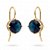 Brinco Anzol Zirconia Redonda Azul Banhado a Ouro - Imagem 1