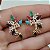 Brinco Ear Cuff Gotas Zircônias Coloridas Banhado A Ouro - Imagem 5