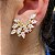 Brinco Ear Cuff Feminino Dourado Moderno Banhado A Ouro - Imagem 4