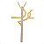 Colar Crucifixo Fé Cravejado Zirconia Branca Banhado a Ouro - Imagem 3