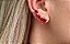 Ear cuff com Pedras Zirconia de Coração Rubi Banhado a Ouro - Imagem 1