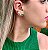 Brinco Ear Cuff Pedra Cristal Coração Gota Banhado Ouro - Imagem 3