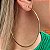 Brinco Argola Lisa Maxi Maxi Banhada A Ouro Moderna - Imagem 4