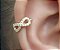 Piercing Fake Infinito Cartilagem Zirconia Banhado Ouro Unid - Imagem 2