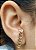 Brinco Ear Hook Corrente Feminino Moderno Folheado a Ouro - Imagem 3