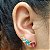Brinco Ear Cuff Pedras de Zirconias Coloridas Banhado a Ouro - Imagem 1