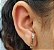 Brinco Ear Hook Cravejado com Zirconias Coloridas Banho Ouro - Imagem 2