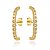Brinco Ear Hook Cravejado com Zirconias Brancas Banhado Ouro - Imagem 1