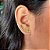 Brinco Ear Cuff Moderno com Folhas Lisas Banhado a Ouro 18k - Imagem 2