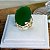 Anel Pedra Oval Verde Maxi Grande Banhado a Ouro 18k - Imagem 6
