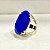 Anel Pedra Oval Azul Maxi Grande Banhado a Ouro 18k - Imagem 1