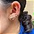 Brinco Ear Cuff Moderno Com Corações Lisos Banhado Ouro 18k - Imagem 3