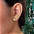 Brinco Ear Cuff Moderno De Corações Banhado Ouro 18k - Imagem 1