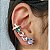 Brinco Ear Cuff Ametista Turmalina Rosa Banhado a Ouro 18k - Imagem 2