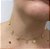 Colar Choker Coração Delicada Moderna Banhado Ouro - Imagem 2
