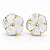 Brinco Flor de Madreperola Clássico Banhado a Ouro 18k - Imagem 1