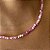 Colar Choker Pedra Natural Jade Rosa Pink Banhado a Ouro - Imagem 3