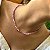 Colar Choker Pedra Natural Jade Rosa Pink Banhado a Ouro - Imagem 7
