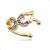 Piercing Fake Orelha Conch Colorido X Banhado Ouro 18K Unid - Imagem 1
