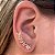 Brinco Ear Cuff Dourado Feminino Moderno Banhado a Ouro 18K - Imagem 5