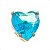 Conjunto Colar Brinco Coração Azul Celeste Banhado Ouro - Imagem 7