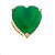 Conjunto de Colar Brinco Coração Verde Esmeralda Banho Ouro - Imagem 4