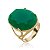 Anel Pedra Oval Grande Verde Banhado a Ouro 18k Luxo - Imagem 1
