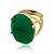Anel Pedra Oval Grande Verde Banhado a Ouro 18k Luxo - Imagem 2