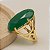 Anel Pedra Oval Grande Verde Banhado a Ouro 18k Luxo - Imagem 3