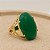 Anel Pedra Oval Grande Verde Banhado a Ouro 18k Luxo - Imagem 4