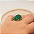 Anel Pedra Oval Grande Verde Banhado a Ouro 18k Luxo - Imagem 5
