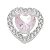 Conjunto Colar e Brinco Coração Rosa Cristal Prata Fina 925 - Imagem 7