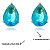 Brinco Gota Cristal Azul Celeste Banhado A Ouro 18k Solitário - Imagem 2