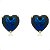 Brinco de Pedra Coração Azul Bic Banhado a Ouro - Imagem 1