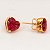 Brinco de Pedra Coração Vermelho Banhado a Ouro - Imagem 5