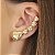 Brinco Ear Cuff Coração Moderno Feminino Banhado a Ouro 18K - Imagem 3