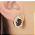 Brinco Oval Trabalhado com Pedra Ametista Banhado a Ouro - Imagem 3