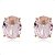 Brinco Oval Cristal Rosa Banhado Ouro 18k - Imagem 1