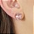 Brinco Oval Cristal Rosa Banhado Ouro 18k - Imagem 3