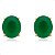 Brinco Oval Cristal Verde Esmeralda Banhado Ouro 18k - Imagem 1