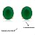 Brinco Oval Cristal Verde Esmeralda Banhado Ouro 18k - Imagem 2