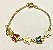 Pulseira Borboleta Vazada Colorida Infantil Antialérgica Banhada À Ouro 18k - Imagem 2